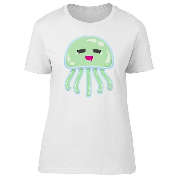 Kawaii Green Jellyfish T-Shirt Women -Image by Shutterstock, Female x-Large