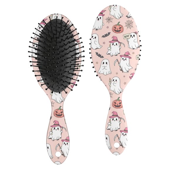 Kawaii Halloween Ghost Pattern Brush, Detangling Hair Brush, Scalp Massage Hair Comb, Air Cushion Design Gifts for Holiday Birthday Gifts