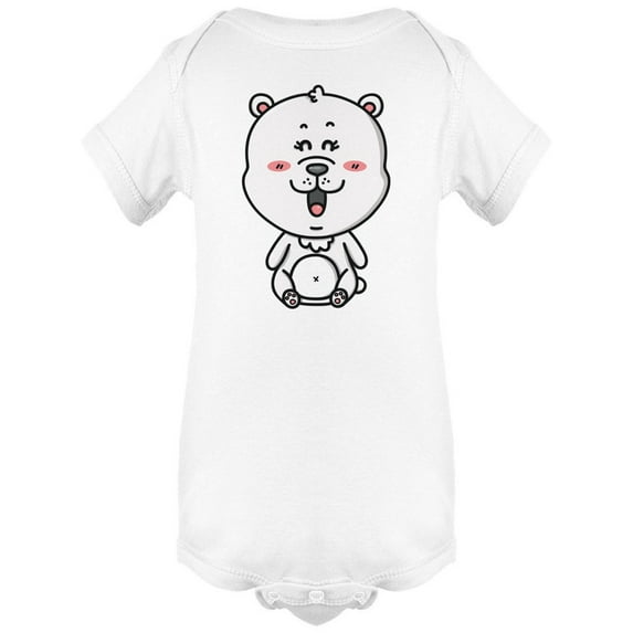 Kawaii Happy White Bear Bodysuit Infant -Image by Shutterstock, 6 Months