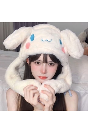 Kawaii Hat Cinnamoroll Accessories Cute Plush Hat Keep Warm Bunny Hat Ears Up Plush Toy Winter Cap