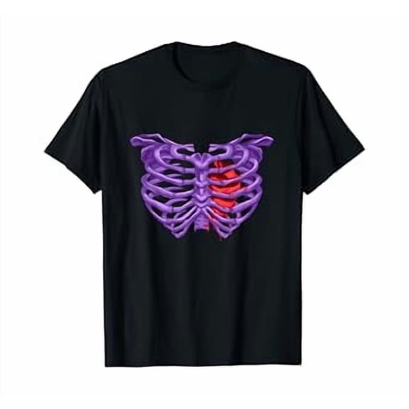 Kawaii Heart Ribcage Skeleton Shirt Pastel Goth Gift T-Shirt, Unisex T-Shirt