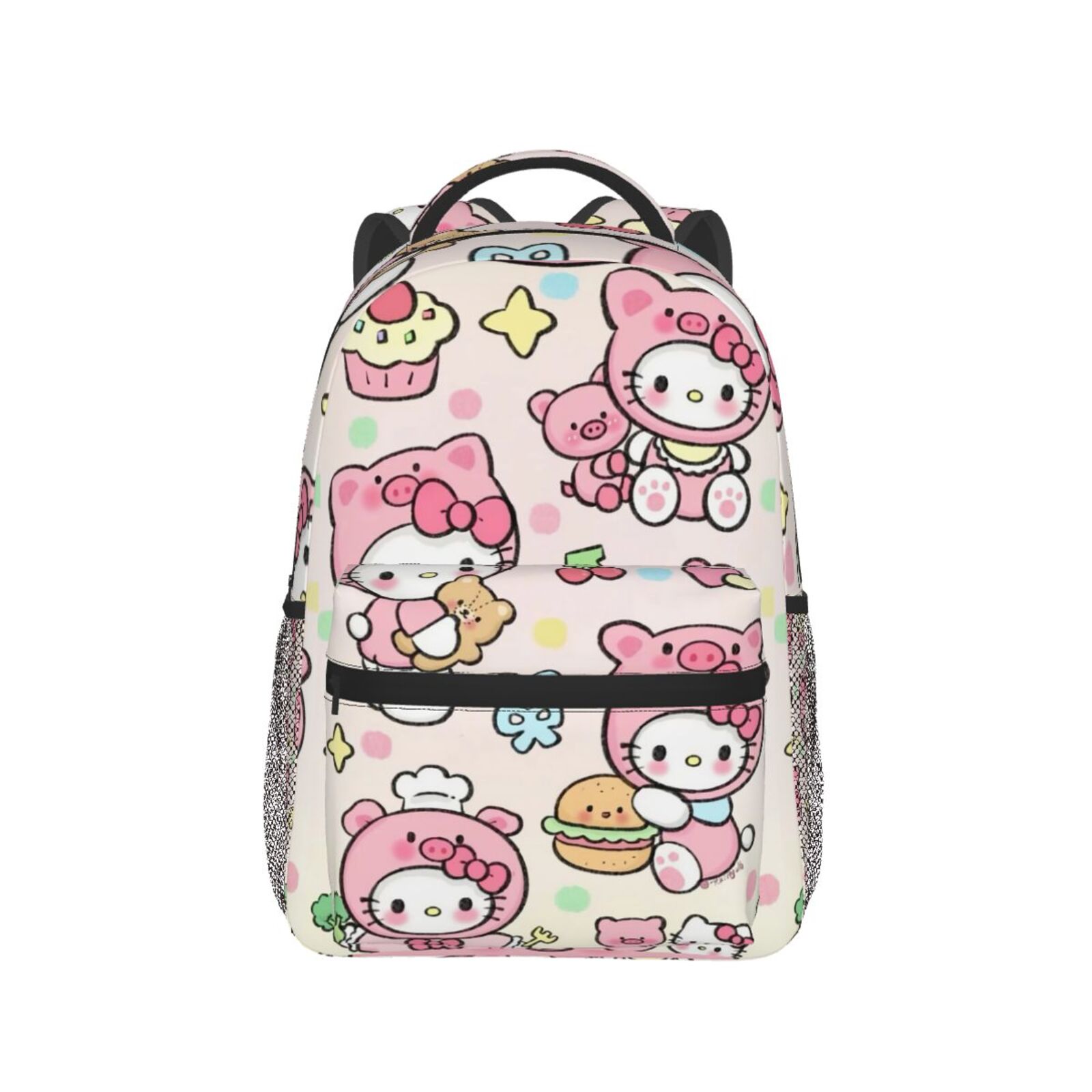 Kawaii Hello Kitty Backpack,Fabric & PVC Backpack with Reinforced Strap ...