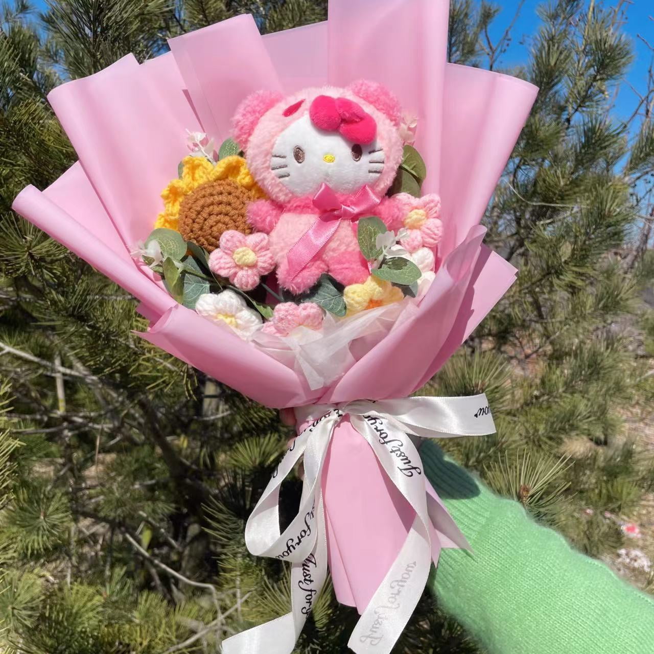 Kawaii Hello Kitty Cat Plush Dolls Rose Soap Flowers Bouquet Christmas  Valentine's Day Birthday Graduation Gifts Lovely - Walmart.com