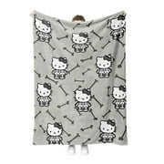 Kawaii Hello Kitty Christmas Halloween Blanket Sanrio Kuromi Cinnamoroll Printed Flannel Blanket Sofa Bed Soft Plush Blanket Gift