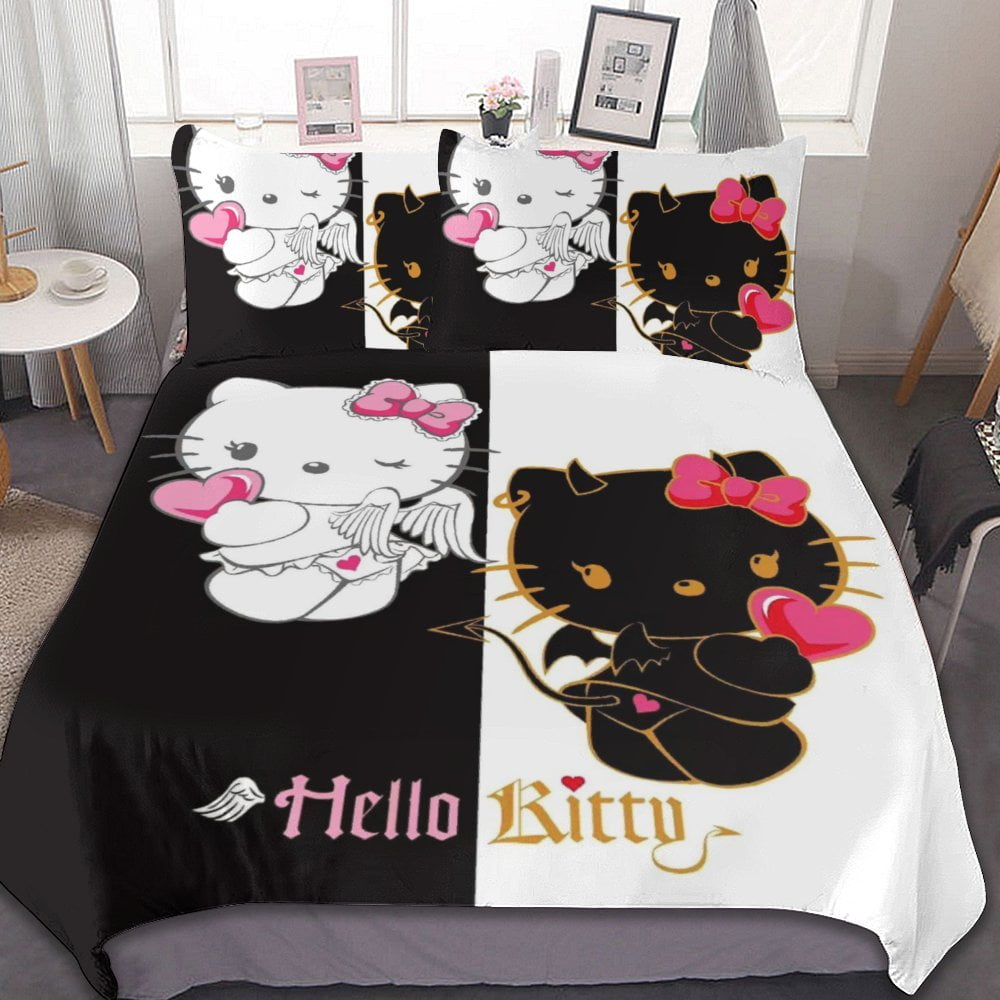 Kawaii Hello Kitty Duvet Cover Set, Bedding Set for Kids Teens Girls ...