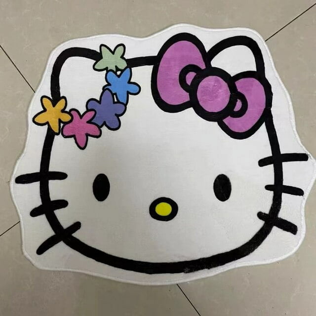 Kawaii Hello Kitty Floor Mat Anime Kt Cat Pochacco Plush Rug Soft Car Cushion Girl Heart Cute