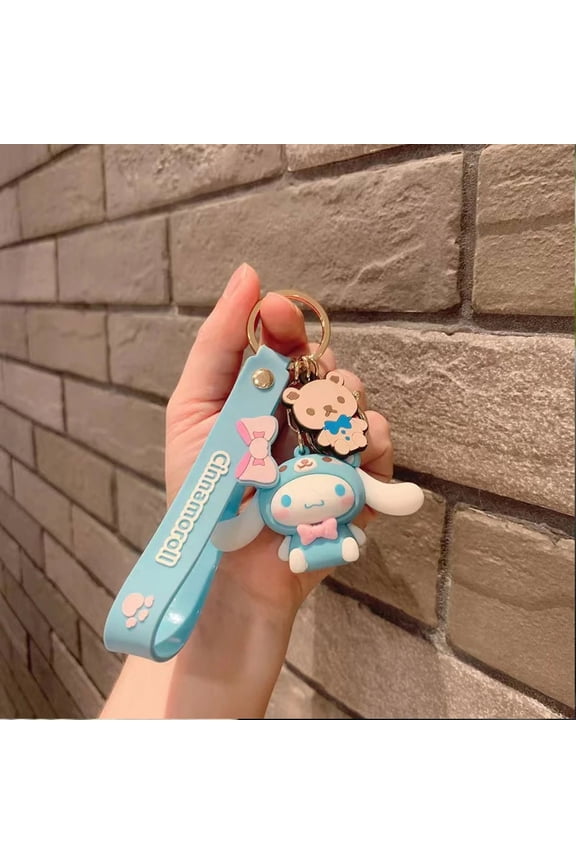 Kawaii Hello Kitty Keychain Sanrio Anime Cartoon Melody Kuromi Cinnamoroll Toys Cute Pendant Dolls Car Key Ring Girl&Child Gifts