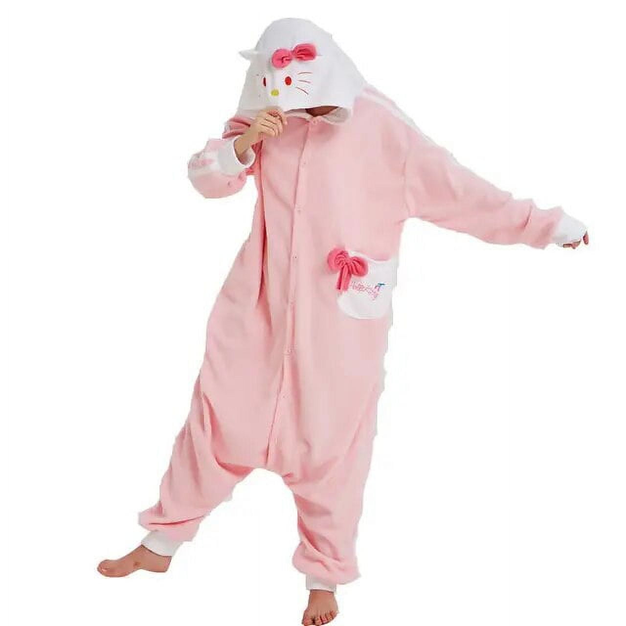 Kawaii Hello Kitty OnePiece Pajamas Sanrio Kt Cat OnePiece Hooded