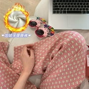 Kawaii Hello Kitty Pajamas Anime Figure Sanrios Y2K Plush Pants Fashion Casual Home Women\‘s Trousers Santa Bottom Clothes Gift