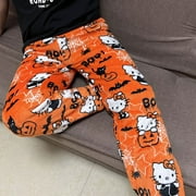 LUHAN Kawaii Hello Kitty Sanrio Anime Cartoon Coral Fleece Pajama Pants Soft Trousers Women Home Trousers Tom Holland Same Style Gifts