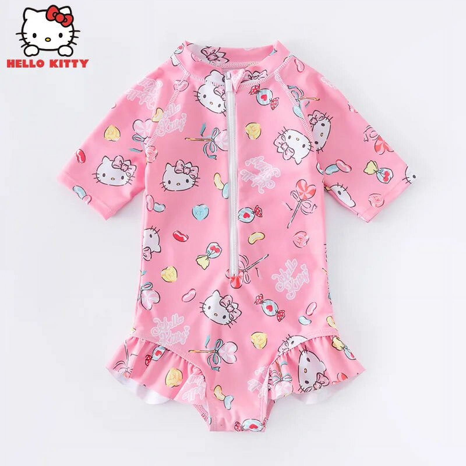 Kawaii Hello Kitty Swimsuit One Piece Sanrio Cute Anime Swimwear Short