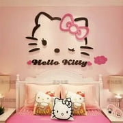 dsfsdg Kawaii Hello Kitty Wall Decoration Cute Creative Personality 3D Stereo Wall Stickers