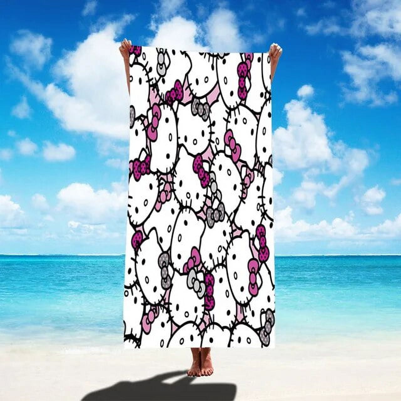 Kawaii Hello Kittys Quick Dry Beach Towels Anime Kt Soft Car Blanket ...