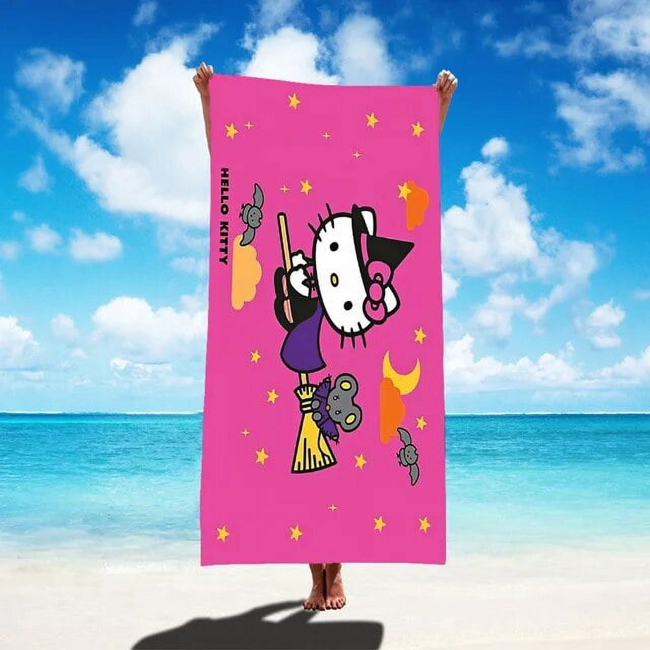 Kawaii Hello Kittys Quick Dry Beach Towels Anime Kt Soft Car Blanket