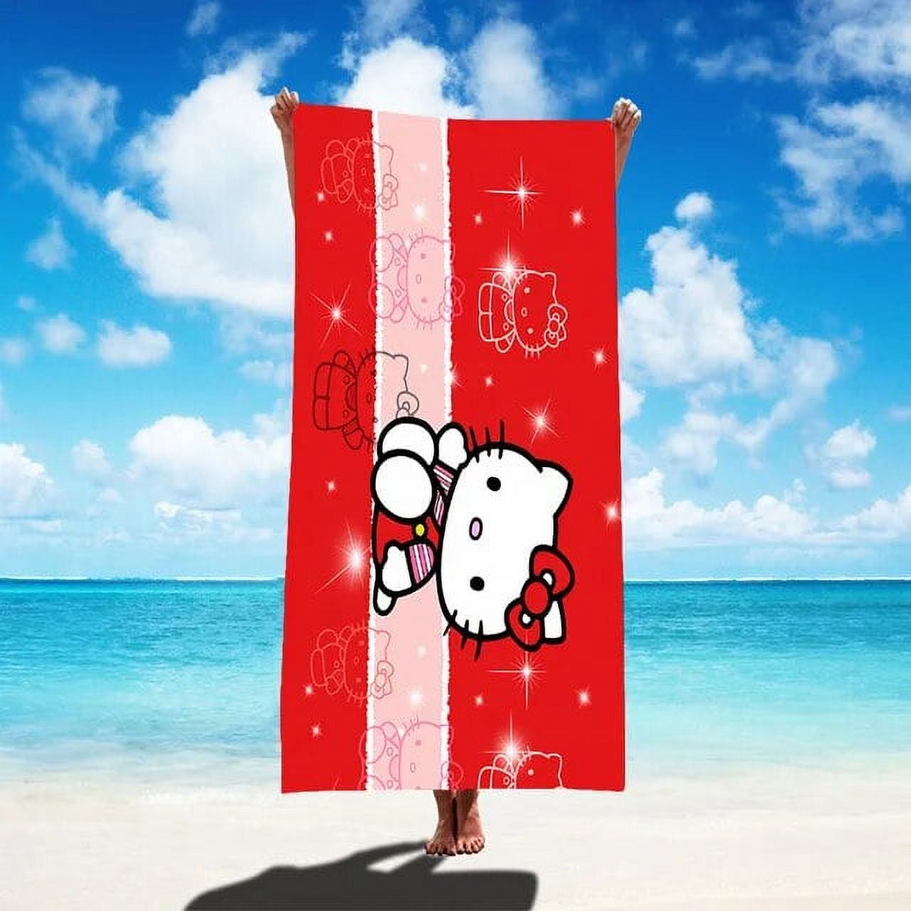 Kawaii Hello Kittys Quick Dry Beach Towels Anime Kt Soft Car Blanket