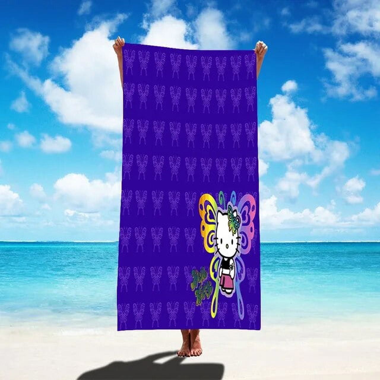 Kawaii Hello Kittys Quick Dry Beach Towels Anime Kt Soft Car Blanket