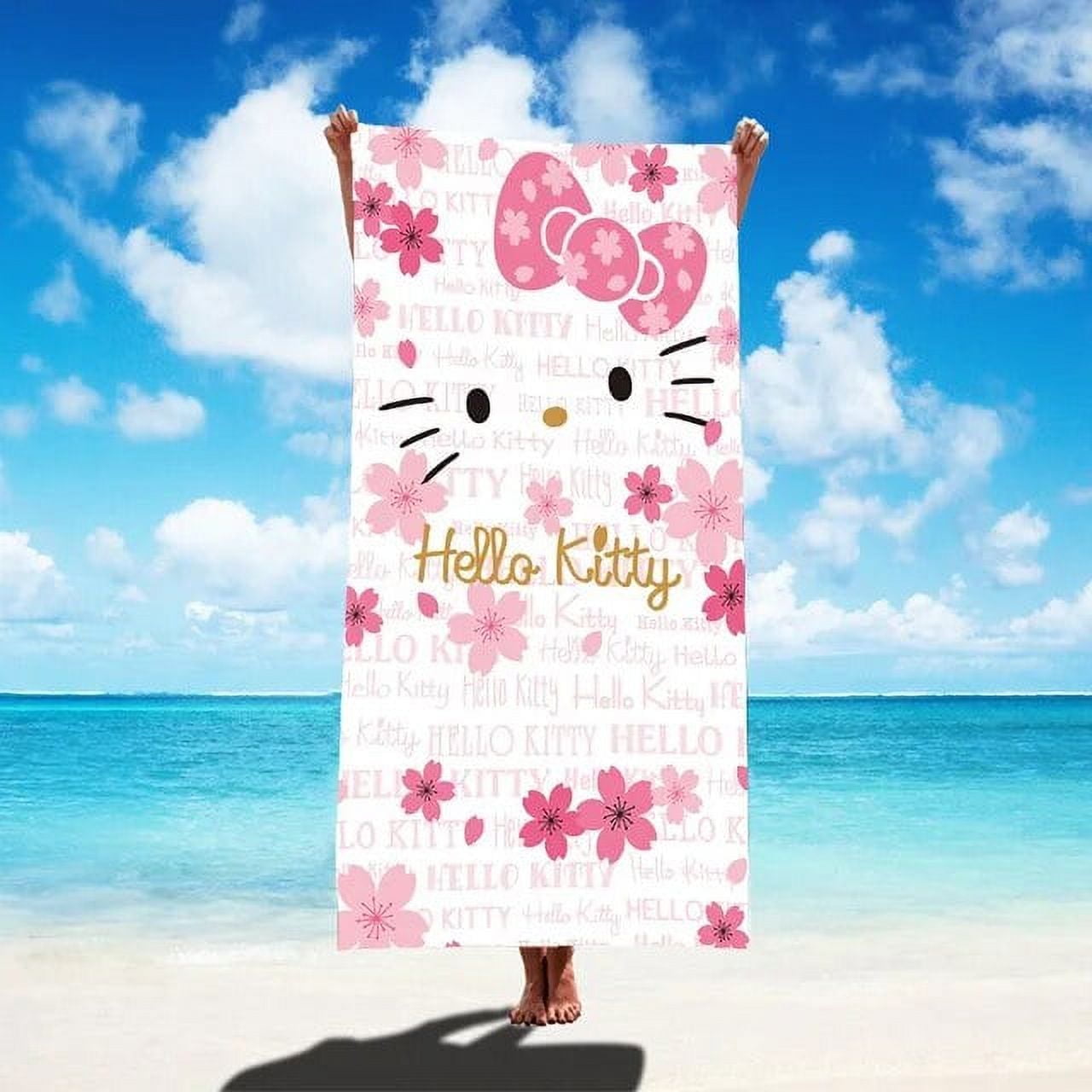 Kawaii Hello Kittys Quick Dry Beach Towels Anime Kt Soft Car Blanket ...