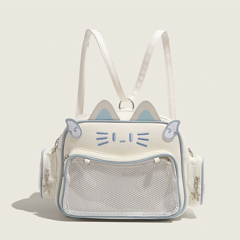 Y2K Style Ita Bag For Pin Display - Shoulder/Crossbody Bag With 2 Colored Insert Panels & Clear Side Pockets
