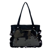Kawaii Ita Bag for Women & Girls, Large Capacity Transparent Tote Handbag with Ruffled Lace & Bow, Japanese Anime JK Shoulder Bag for Travel & Daily 15.75" x 11.42" x 3.15", 0.90 lb