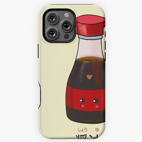 Kawaii Japanese Soy Sauce Cute Food Phone Case for iPhone 16 15 14 13 12 11 Pro Max