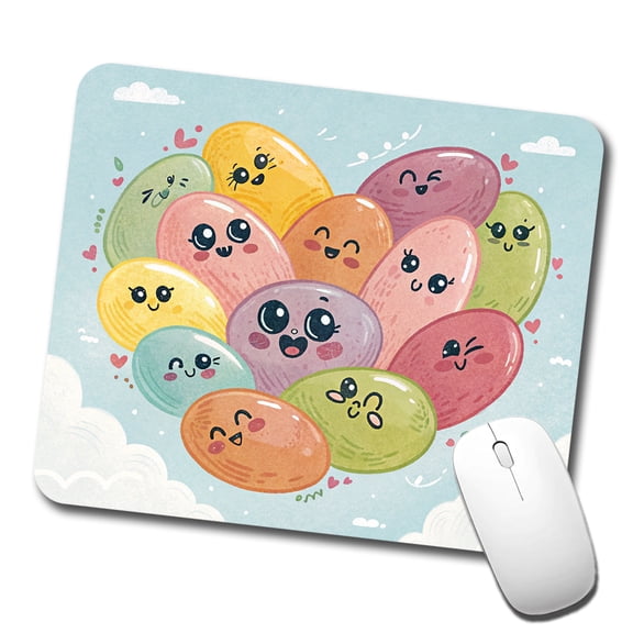 Kawaii Jelly Beans Heart Mouse Pad Low Profile Gaming Mat