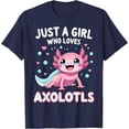 thumbnail image 1 of Kawaii Just A Girl Who Loves Axolotls Softstyle Unisex T-Shirt for Men Women Kids Toddler,Navy Color,Size 5/6, 1 of 5