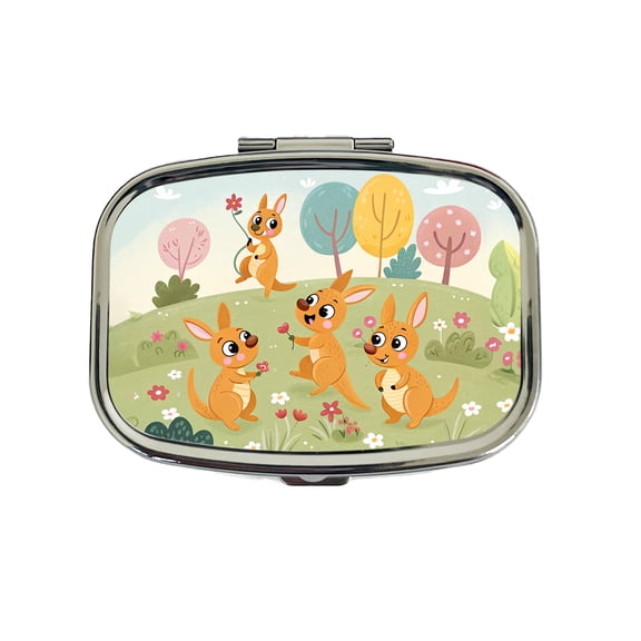 Kawaii Kangaroos Small Travel Handbag Pill Box Case