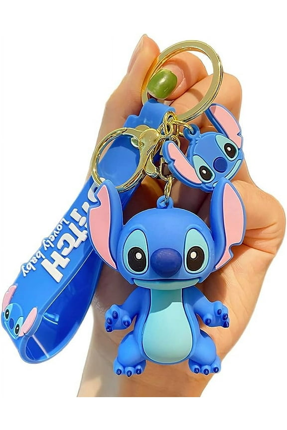 Kawaii Keychain for Kids Girls Boys, Cartoon Stitch Keychains Accessories Keyring Key Purse Backpack Car Charms