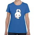 thumbnail image 1 of Kawaii Knife Bunny Funny Adult Graphic Women Royal Blue T-Shirt, Female Large, 1 of 4