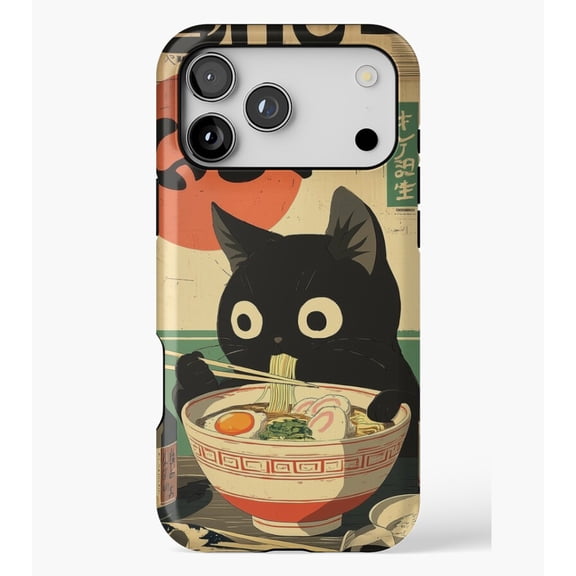 Kawaii Kuro Neko Ramen Run M2374, Protective Case for iPhone 17 16 15 14 13 12 11 Pro Max – Modern Unisex Style