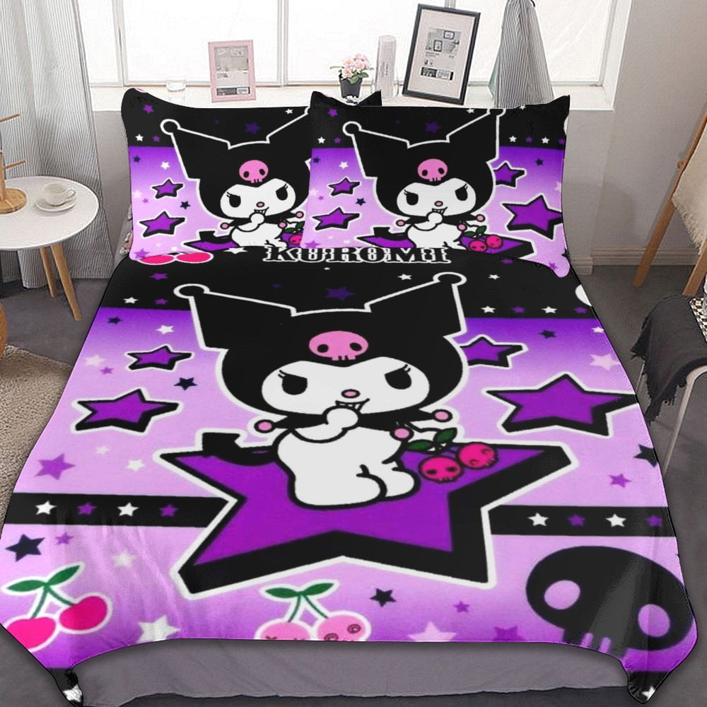 Kawaii Kuromi And Melody Duvet Cover Set 3D Printed Bedding Set Ultra ...