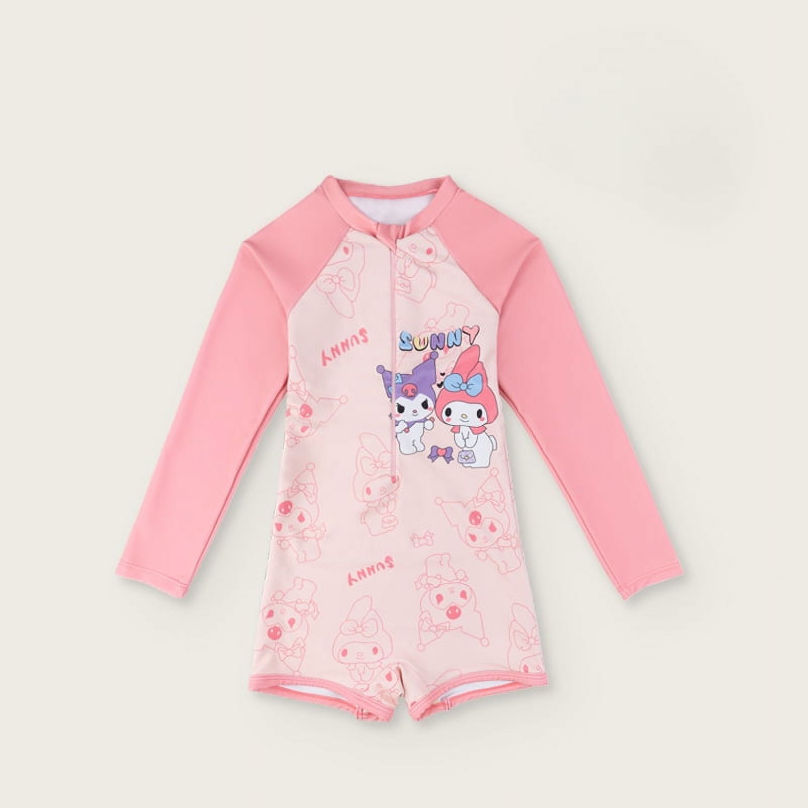 Kawaii Kuromi Girls One Piece Swimwear Sanrio 2024 new Summer Children