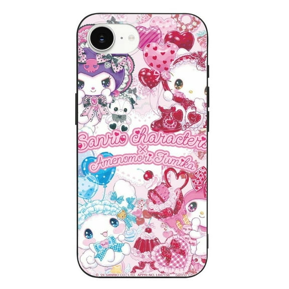 Kawaii Kuromi Melody Hello-Kitty Cinnamoroll Compatible with iPhone 16 E Case Full Covered Soft Slim Rugged TPU Phone Case Shockproof Non-Slip Anti-Fingerprint Basic Cases Protection