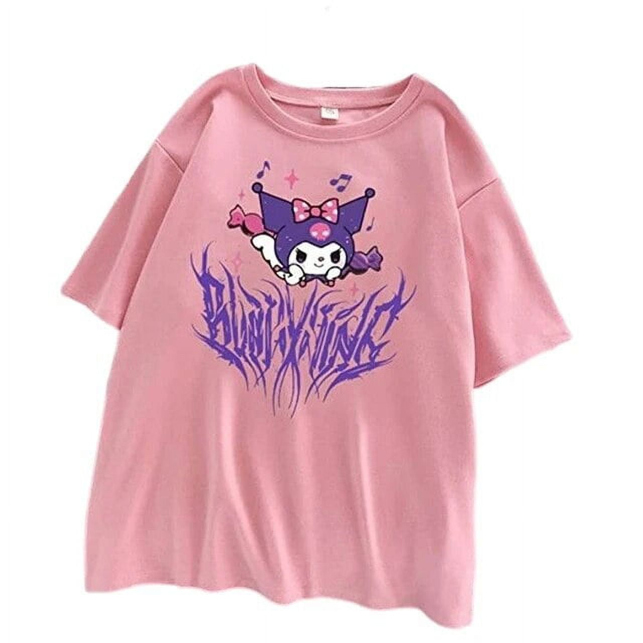 Kawaii Kuromi My Melody T-Shirt Summer Anime Cartoon Girly Heart ...