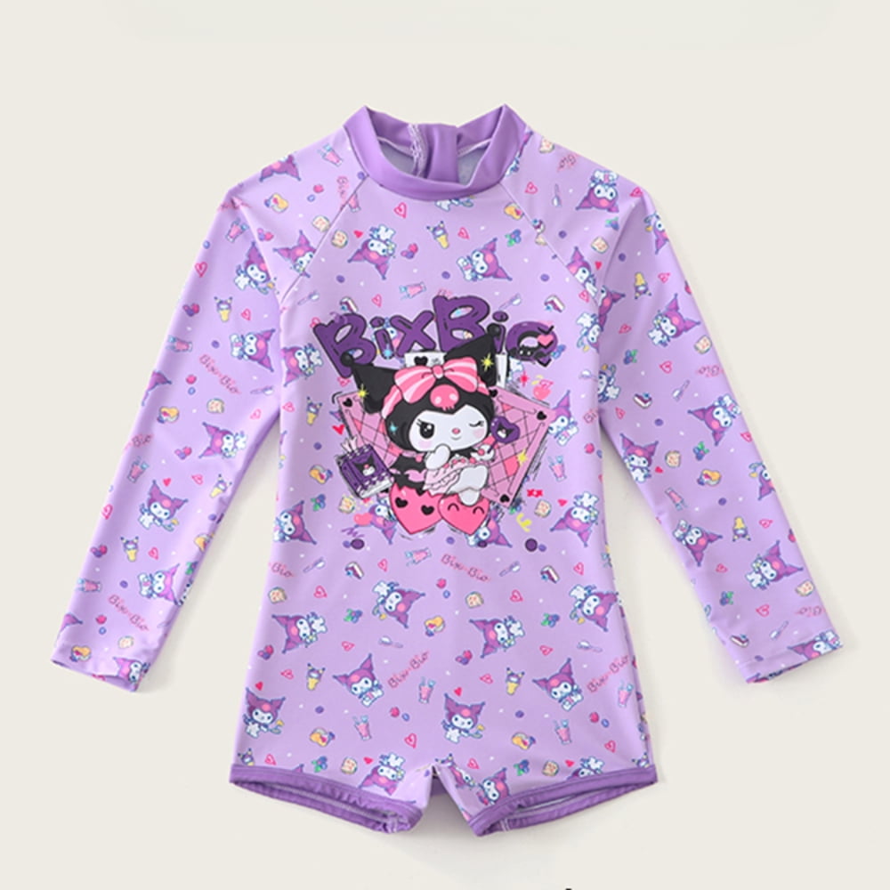 Kawaii Kuromi Printing One Piece Swimwear Sanrio Anime 2024 New Summer