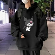 Kawaii Kuromi casual cute print unisex hoodie spring and autumn Sanrio cartoon casual sports street print hoodie