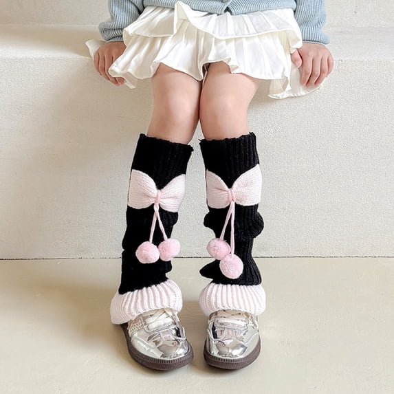 Kawaii Leg Warmers Knitted Loose Socks Leg Warmers for Women (Beige One Size)