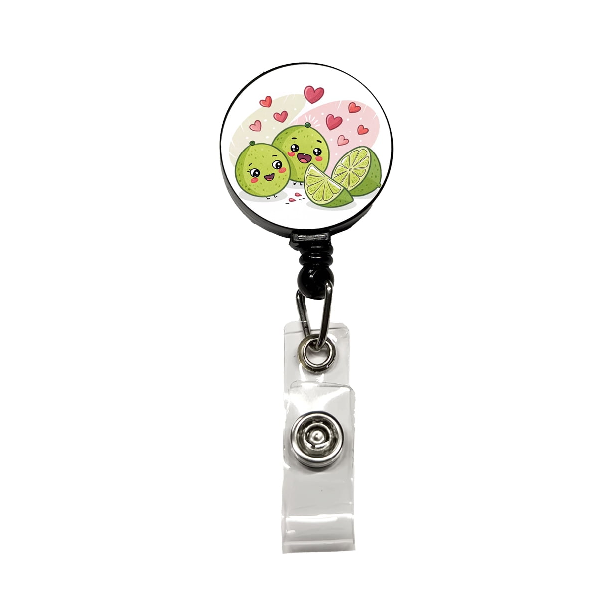 Kawaii Limes And Hearts Retractable Reel ID Badge Key Card Name Tag ...