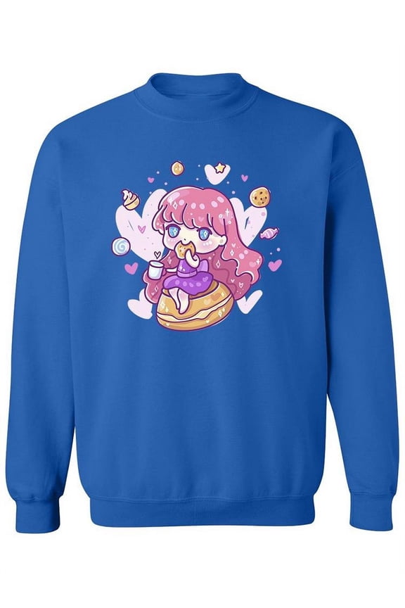 Kawaii Little Anime Girl Sweatshirt Women -Image by Shutterstock, Female XX-Large