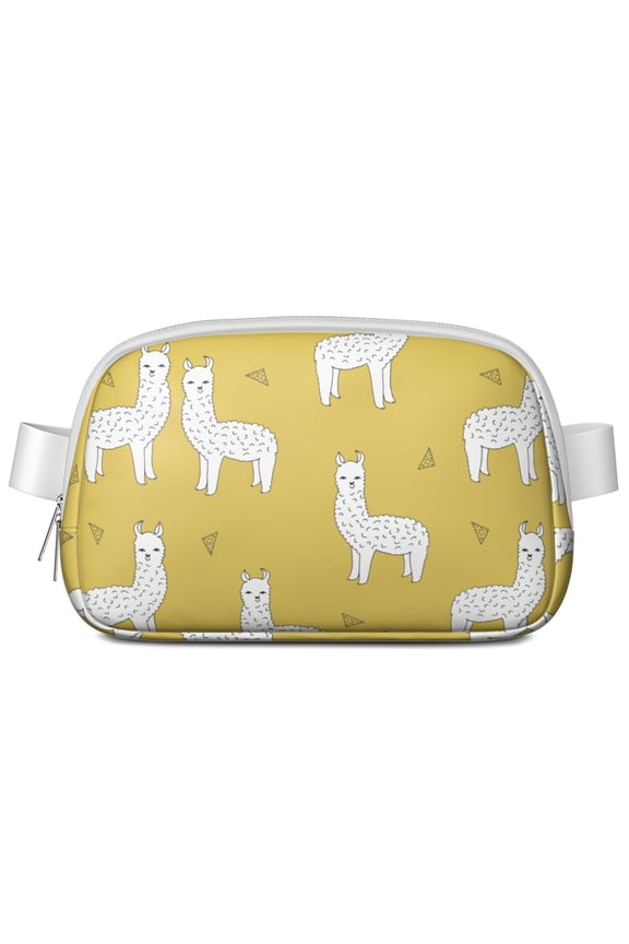 Kawaii Llama Crossbody Bag – Cute Cartoon Alpaca Waist Pack with Funny Artistic Design for Women, Lightweight Patterned Sling Bag