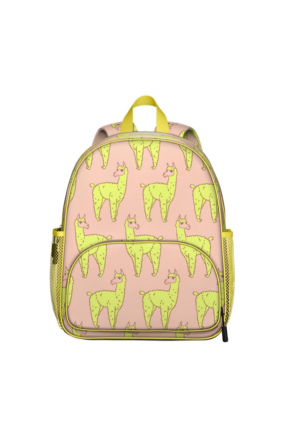 Kawaii Llama Face Student Backpack – Funny Cartoon Alpaca Pattern, Adorable and Lightweight for School and Travel