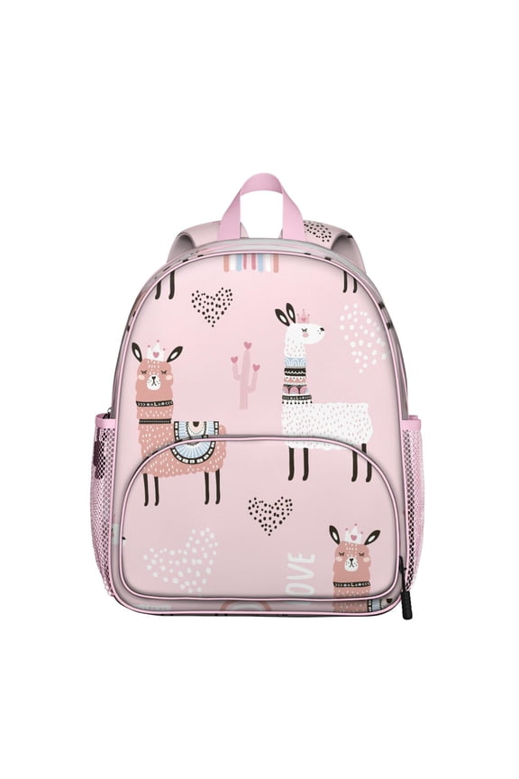 Kawaii Llama Face Student Backpack – Funny Cartoon Alpaca Pattern, Adorable and Lightweight for School and Travel