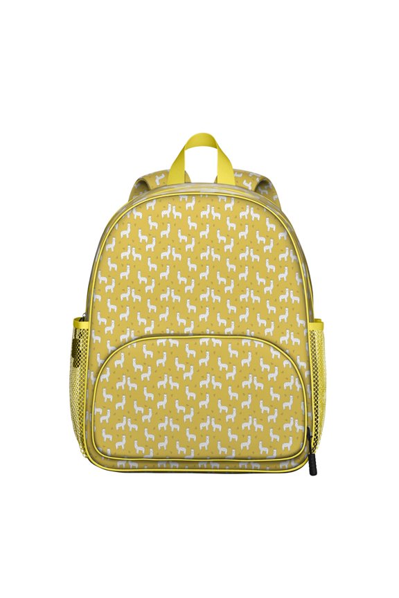 Kawaii Llama Face Student Backpack – Funny Cartoon Alpaca Pattern, Adorable and Lightweight for School and Travel
