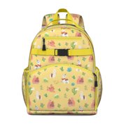 Kawaii Llama Toddler Backpack Funny Alpaca Print with Cute Llama Face and Cartoon Pattern for School