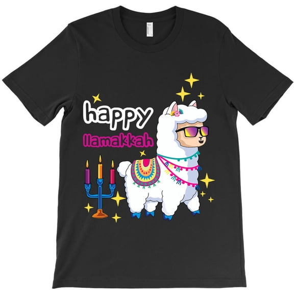 Kawaii Llamakkah Llama Candles Alpaca Menorah Happy Hanukkah Themed - Makes a Great Gift G34004 Unisex T-Shirt, Up to Size 5XL