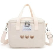 Kawaii Lunch Bag Cute Bears Lunch Box Reusable Thermal Cooler Lunch Tote Bag for Back to School Supplies