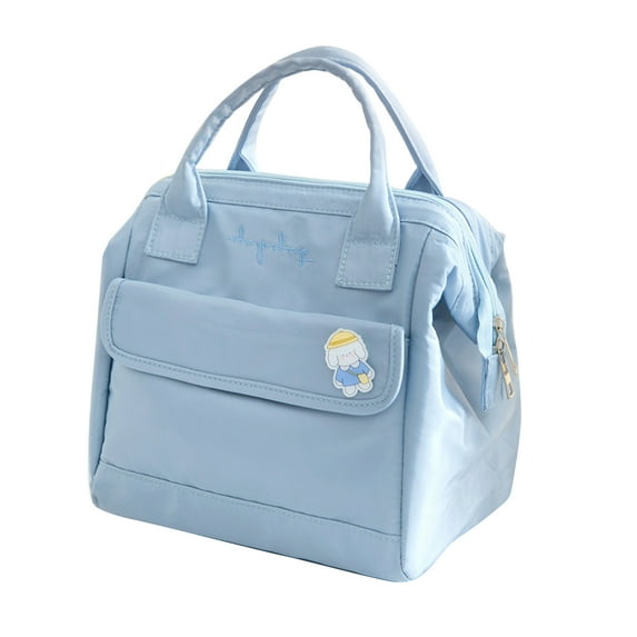 Kawaii Lunch Bag, Small Picnic Bag, Insulated Bag for Hot or Cold, Reusable Tote Bag, Cute Aesthetic Lunch Box for Women Girls, Thermal / Cooler Handbag