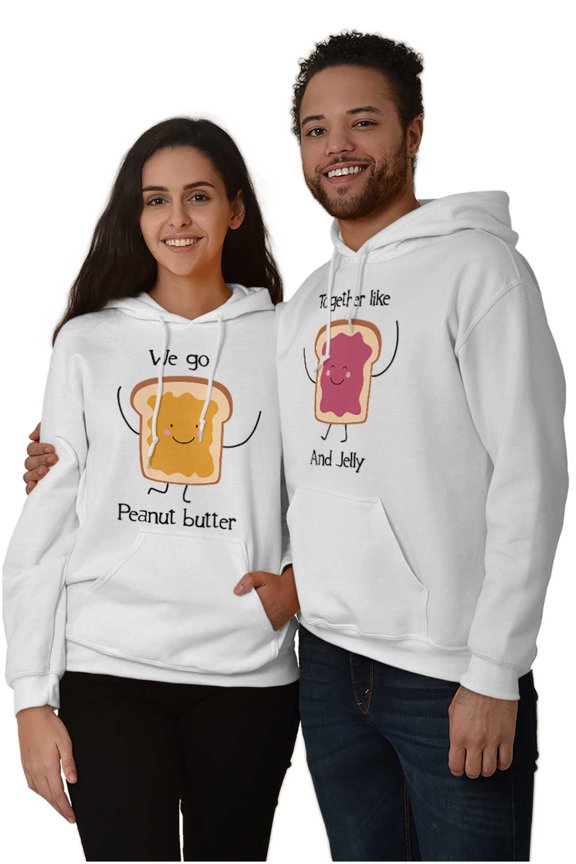Kawaii Matching Couples Set PB and J Hoodie Sweatshirt Women Men Brisco Brands M