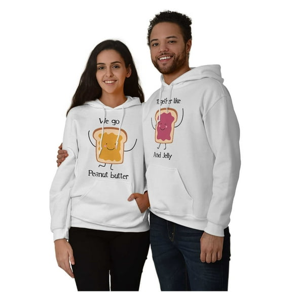 Kawaii Matching Couples Set PB and J Hoodie Sweatshirt Women Men Brisco Brands X