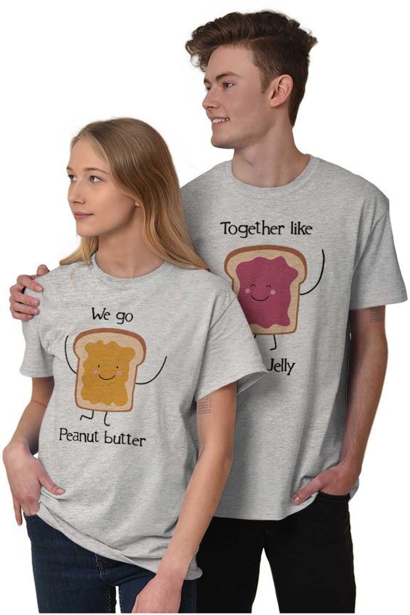 Kawaii Matching Couples Set PB and J Men's Graphic T Shirt Tees Brisco Brands X